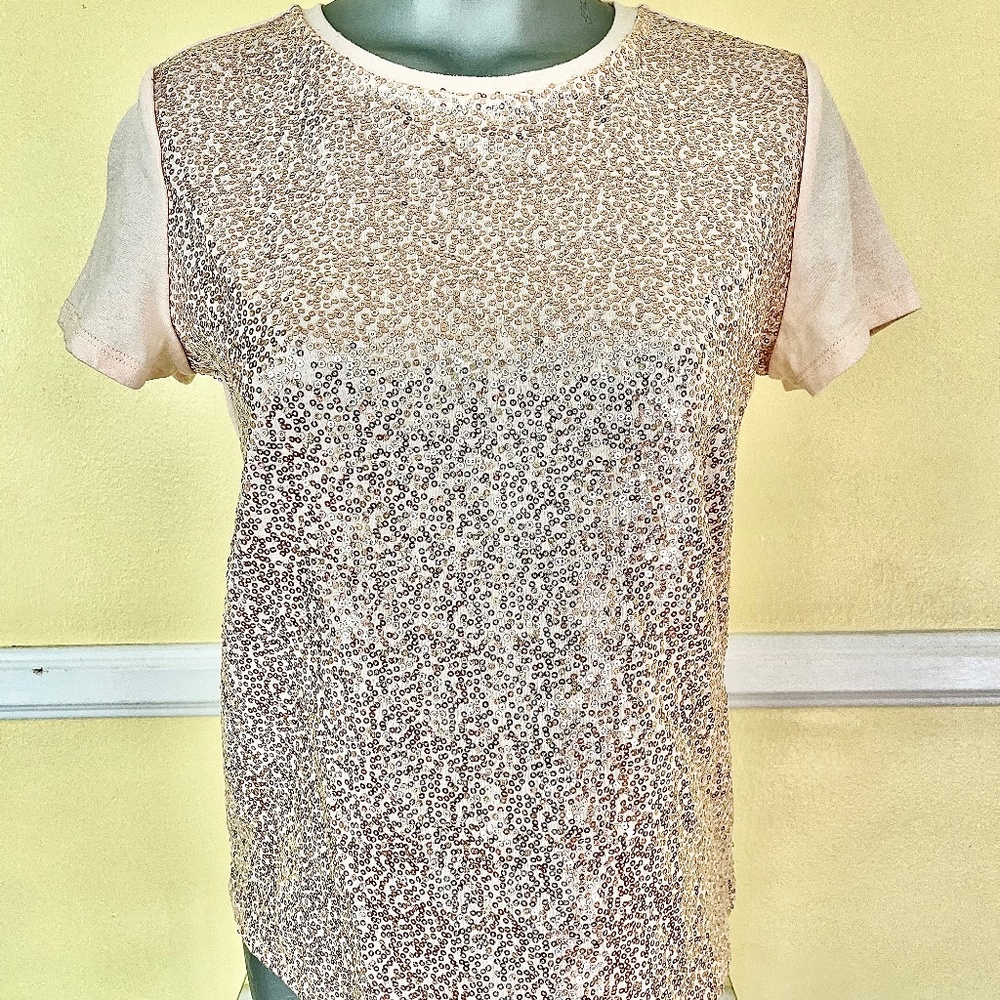 Tommy Hilfiger blush pink sequin top size s